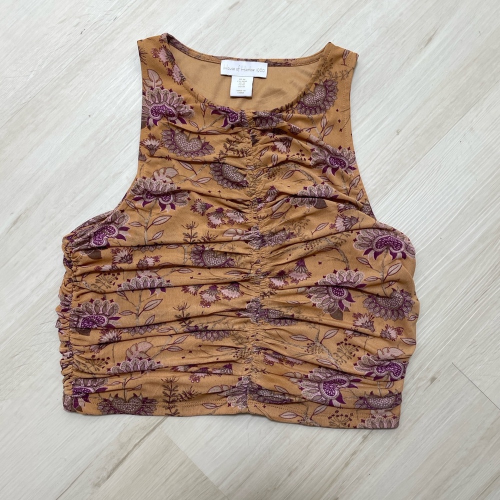 Ruched sleeveless tank
